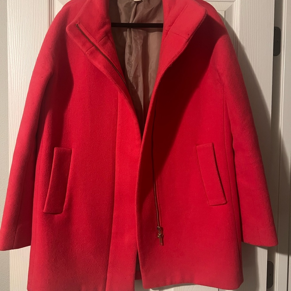 J. Crew Vibrant Red Pea Coat